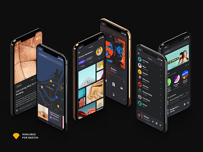 Dark Interface app dark darkmode design design system flat ios mobile shop sketch ui ui design uikit ux uxdesign