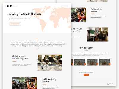 BINO Careers company corporate landing shopping ui ux web website
