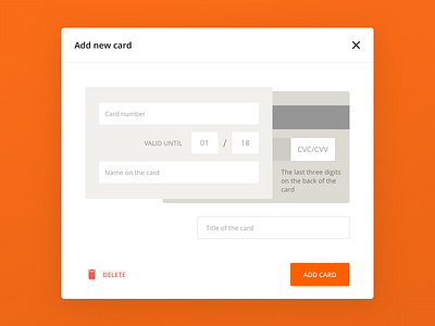 ADD NEW CARD modal window add button card create finance modal new platform service ui ux