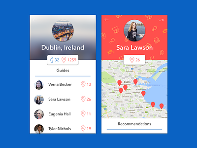 Crowd Sourced Tour Guide App Concept app dublin guide tour tourism ui ux