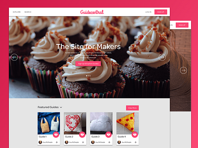 Guidecentral Home Page pink ui