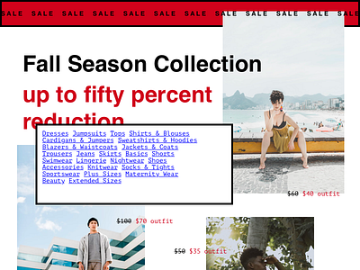Brutalist Clothes Sale brutalism fashion typography ui website