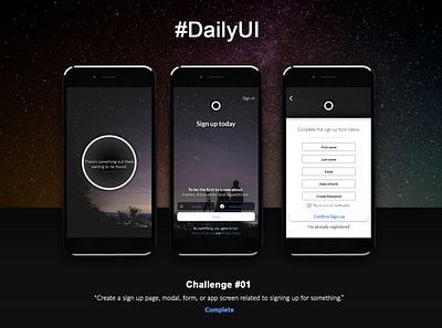 daily ui challenge 001 inspired by vaonis telescopes app design ui ux