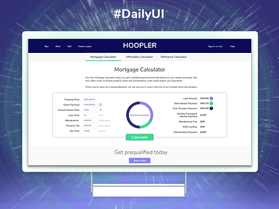Mortgage Calculator adobe photoshop adobe xd calculator design fintech product design real estate ui user interface ux