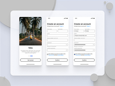 Sign Up Mobile User Interface