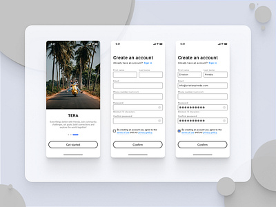 Sign Up Mobile User Interface