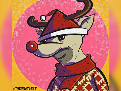 Holiday mood character design commission funny holiday illustration illustrator procreate protoart raindeer sweatshirt