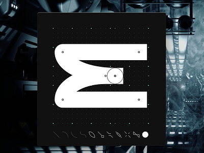 Letter E - CyberMunk Alphabet cybermunk cyberpunk design dotgrid future grid letters myshots scifi sideproject signs type