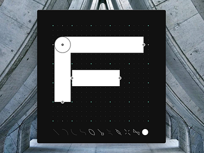 Letter F - CyberMunk Alphabet cybermunk cyberpunk design dotgrid future myshots scifi sideproject signs type