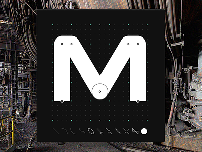 Letter M - CyberMunk Alphabet cybermunk cyberpunk design dotgrid font future letters m myshots scifi sideproject type