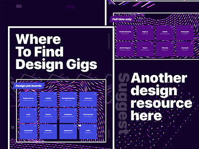 Where To Find Design Gigs dot com abstract job board pink purple web design webflow