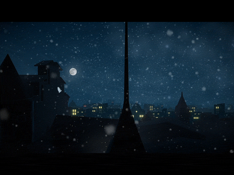 Skyline christmas city flat 3d owl snow stylized 3d unity unity3d
