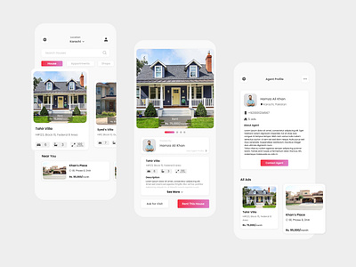 Estate Agency App app design minimal ui ux