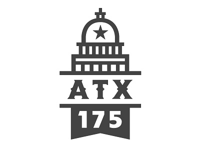 Austin 175 Logo (Runner-Up) 175 anniversary atx austin austin texas icon lockup logo typography