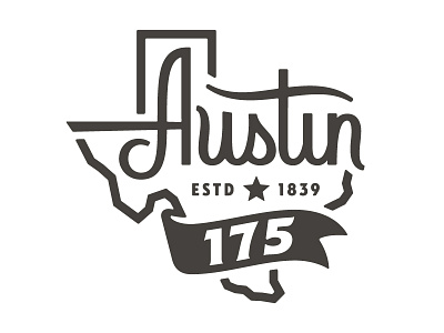 Austin 175 Logo (Chosen Design) 175 anniversary atx austin austin texas icon lockup logo typography