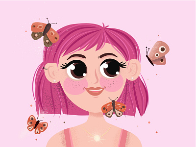 #dtiys adobe illustrator butterfly character cute character cute illustration cuteillustration dtiys girl illustration illustration art illustrator vector vector art vector illustration