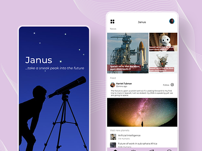 Janus- A futuristic Social Media App. app design product ui ux