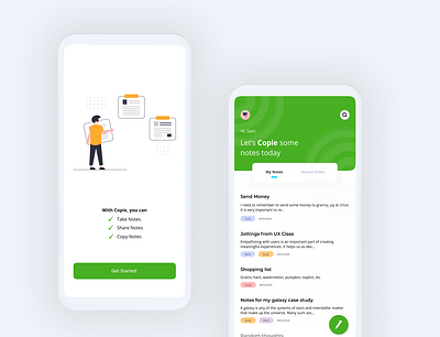 Copie - Note Taking/Sharing App Concept app design illustration product ui ux