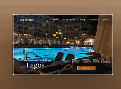 Hotel Nigeria; Hotel Website Hero Section app design hotel ui ux