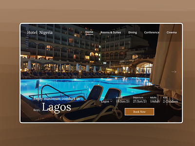 Hotel Nigeria; Hotel Website Hero Section