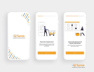 Spree: Onboarding for shopping UI concept app design graphic design product ui ux