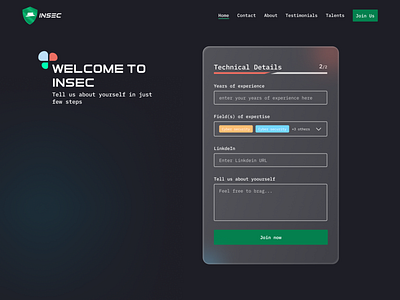 Insec: Form Input Page animation app design product ui ux