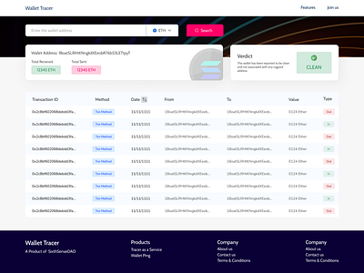 Blockchain Explorer search screen