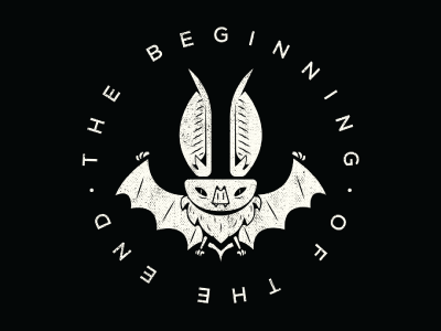 THE BEGINNING OF THE END bat black illustration white