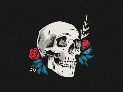 Skull & Eose design illustration illustrator skull vector