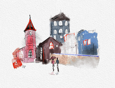 Places colorful design hand drawn illustration illustration design procreate sketches