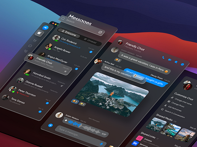 Desktop Facebook Messenger Redesign (Darkmode)