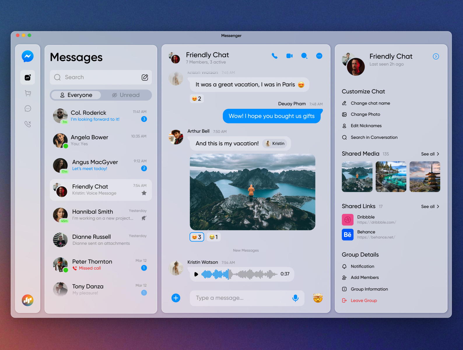 Desktop Facebook Messenger Redesign (Lightmode) by Deuay Pham on Dribbble