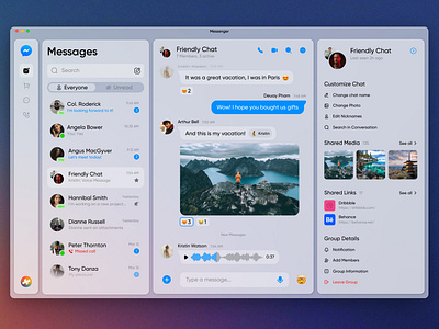 Desktop Facebook Messenger Redesign (Lightmode)