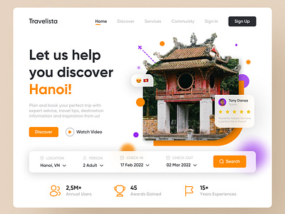 Travelista - Travel Booking Service app app design booking design landing page travel traveling ui ux web design website