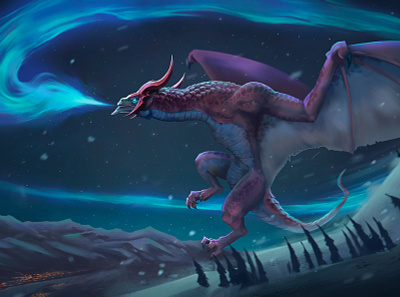 Boreal Dragon - Personal illustration digital painting illustration splash art