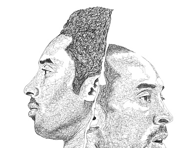 Kobe Bryant abstract design figure graphic illustration line art scribble art vector