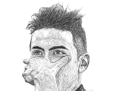 Paulo Dybala abstract design figure graphic illustration line art scribble art vector