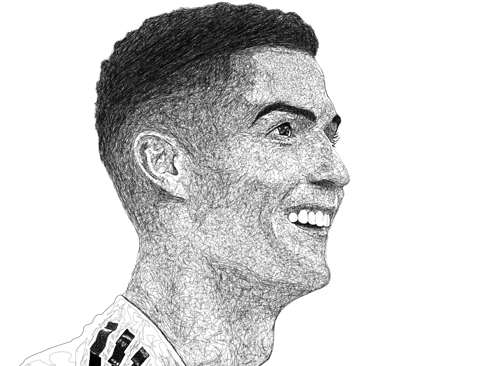 Cristiano Ronaldo abstract art black design figure football graphic illustration juventus line art man scribble art sports superstar vector