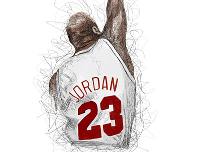 Michael Jordan abstract art artwork black design face figure graphic illustration line art scribble art vector