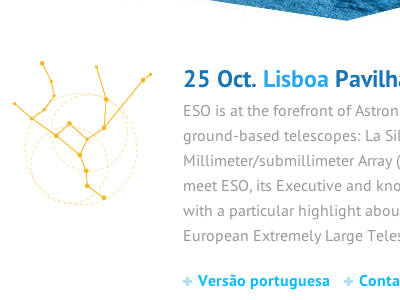 ESO Industry Day #2 blue constellation illustration pt sans typography yellow