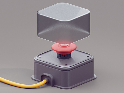 Emergency button 3d blender blender3d concept cycles illustration industrialdesign isomatric lowpoly simple