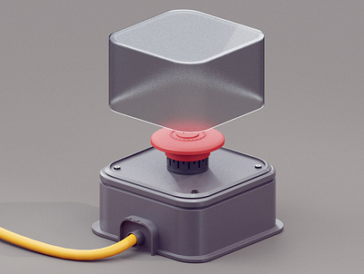 Emergency button 3d blender blender3d concept cycles illustration industrialdesign isomatric lowpoly simple