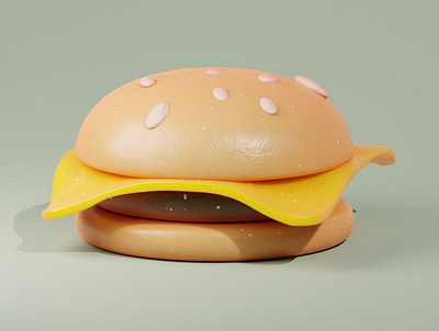 cheeseburger 3d blender blender3d cycles design illustration lowpoly render