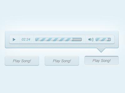 Play Music blue clean gui music player simple ui