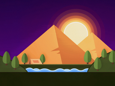 Pyramid at sunset