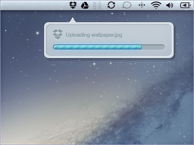 Uploading to DropBox (mouse over) dropbox uploading