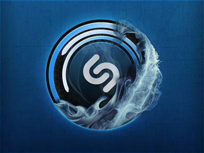 Shazam (Listening screen, Fire blue) app fire ios listening shazam