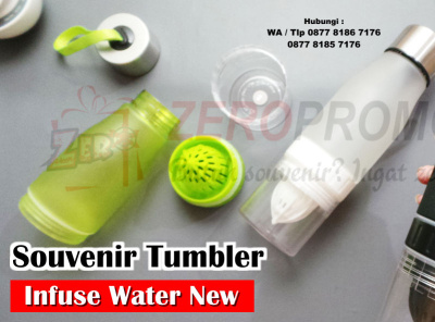 Jual Souvenir Botol Infuser Water New Custom Promosi branding custom design infuse logo murah souvenir tumbler water