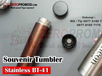 Jual Souvenir Tumbler Botol Minum Stainless BT41 branding custom design logo murah souvenir stainless tumbler