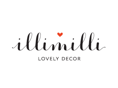 Illimilli calligraphy clean handwritten heart ink logo nibpen white